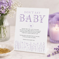 Pancarte de jeu Ne dites pas Bébé Fleur sauvage de