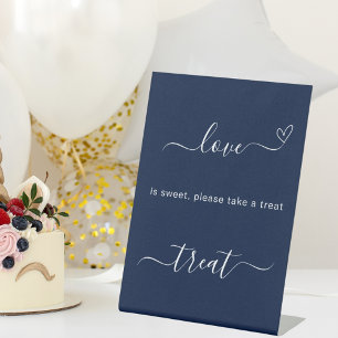 Signe De Table Pancarte de mariage bleu marine doux amour