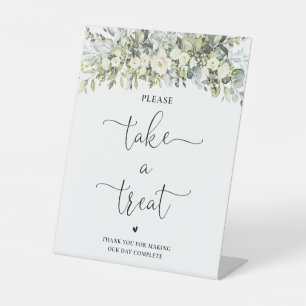 Signe De Table Pancarte de mariage florale blanche 'Prenez une fr