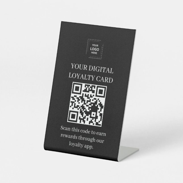 Signe De Table Pancarte de piédestal de code QR de récompense de  (Recto)