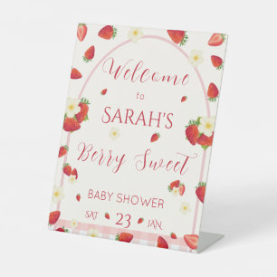 Signe De Table Pancarte de table pour Baby Shower aux fraises Ber