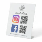Pancarte de table pour les médias sociaux | QR Ins