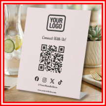 Pancarte de table pour les médias sociaux | QR ros