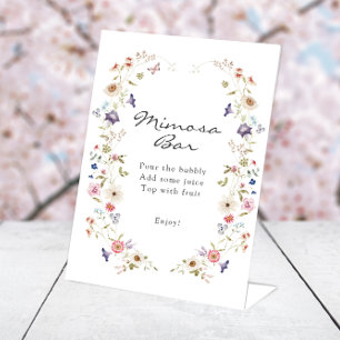 Signe De Table Pancarte Mimosa pour Thé de Mariée