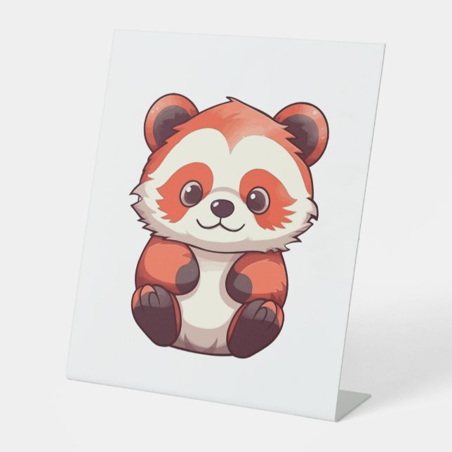 Signe De Table Panda rouge mignonne (Recto)