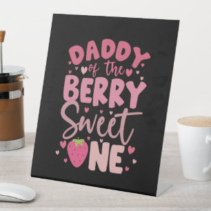 Signe De Table Papa de la douce fraise d'anniversaire