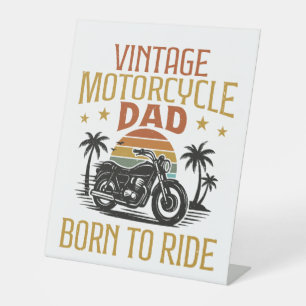 Signe De Table papa de moto vintage né à conduire