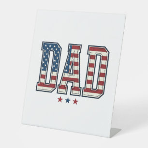 Signe De Table Papa patriote Drapeau américain Design vectoriel v