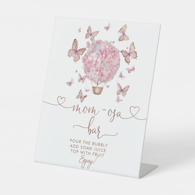 Signe De Table Papillon rose floral Girl Baby Mom-osa Bar (Recto)