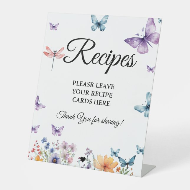 Signe De Table Papillons nuptiauxLaissez vos recettes douche nupt (Recto)