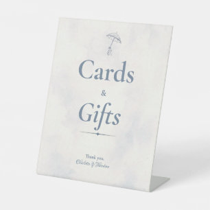 Signe De Table Parapluie de Romance de Jour de Pluie Cartes & Cad