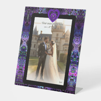 Signe De Table Parapluie violet & coeurs.7