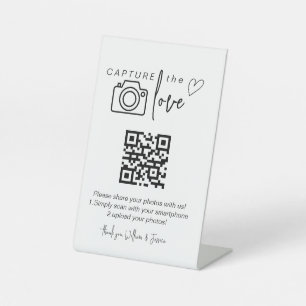 Signe De Table Partage photo de Mariage de code QR