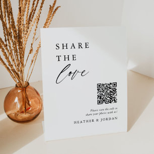 Signe De Table Partager L'Amour Mariage Photo Partager Code QR Si