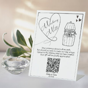 Signe De Table Partager l'amour Wishing Well QR Code Sign