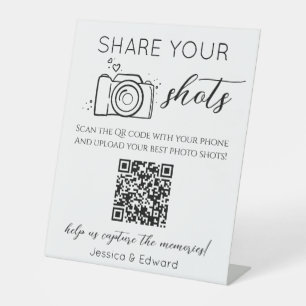 Signe De Table Partagez vos chaussures mémorables Qr Code Mariage