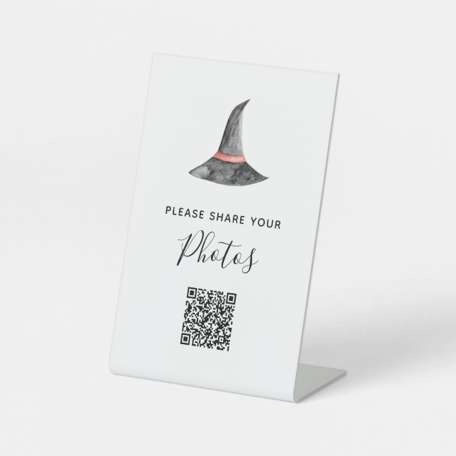 Signe De Table Partagez vos photos Baby shower QR Code Halloween (Recto)