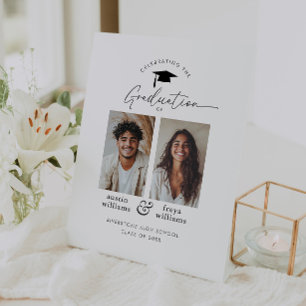 Signe De Table Partie de graduation conjointe 2 Photo Bienvenue