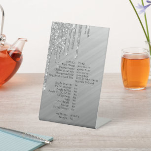 Signe De Table Parties scintillant d'argent de dépôt   Tarifs Pla