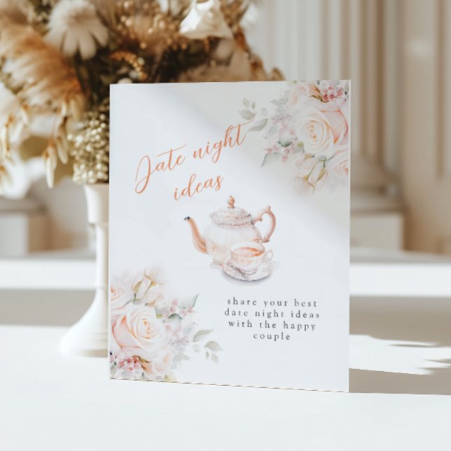 Signe De Table Pastel Blooms Fête des mariées Date Nuit Idées (Créateur téléchargé)