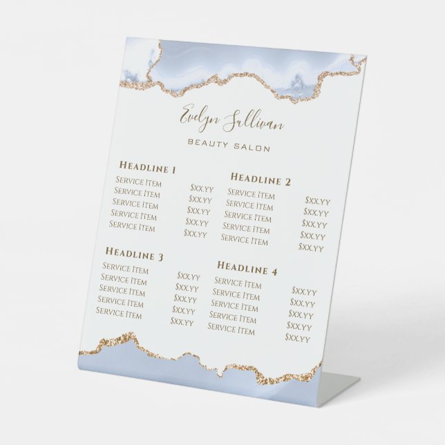 Signe De Table pastel blue Agate Beauty Salon (Recto)