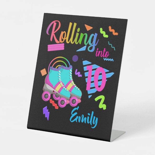 Signe De Table Patinage Anniversaire Se Rouler Dans L'Anniversair (Recto)