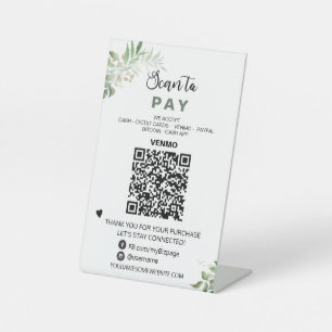 Signe De Table *~* PAYER CODE QR Table tabletop Tent Pedestal Sig