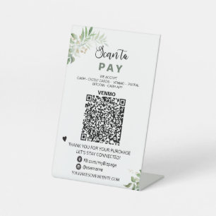 Signe De Table *~* PAYER QR code Table Table Tente Piéton Signal