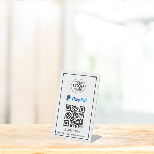 Signe De Table PayPal QR Code Paiement Ajouter Logo Médias sociau