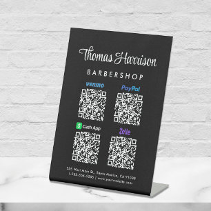 Signe De Table Paypal Venmo CashApp Zelle Code QR Scan pour Payer