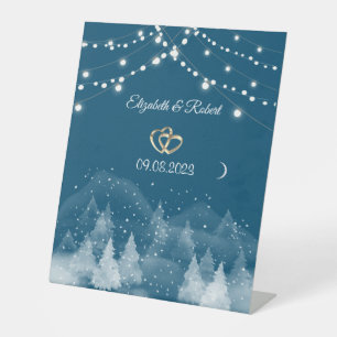 Signe De Table Paysage d'hiver Mariage de neige