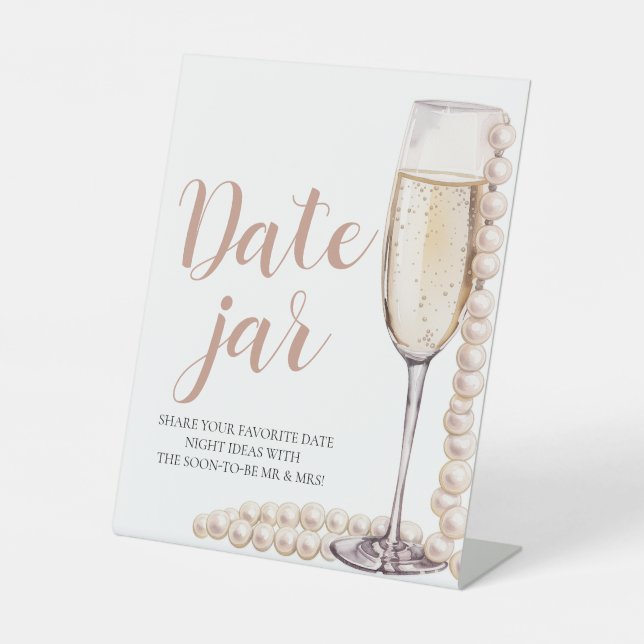 Signe De Table Pearl et Prosecco Date Nuit Idées Date Jar (Recto)