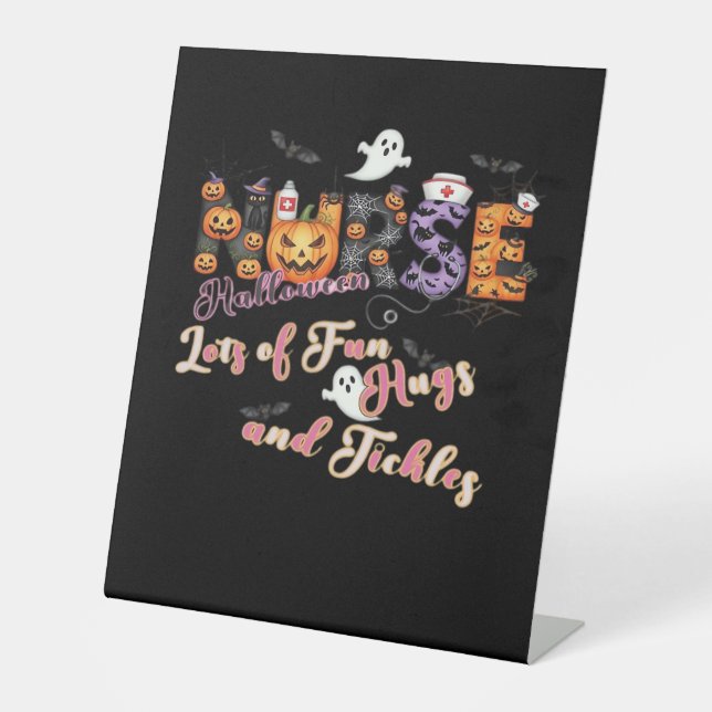 Signe De Table Pédiactrics Infirmière Amusement Halloween Design  (Recto)