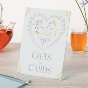 Signe De Table Perles Elegant Heart & Prosecco Gold : Lancer un M
