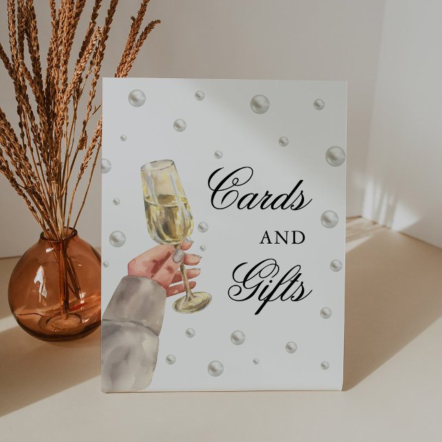 Signe De Table Perles et poursuites Cartes de Fête des mariées et (Créateur téléchargé)