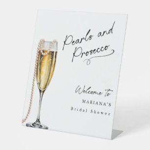 Signe De Table Perles et Prosecco Fête des mariées moderne minima