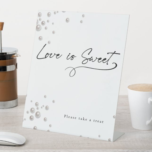 Signe De Table Perles et Prosecco minima douche nuptiale moderne (In SItu)