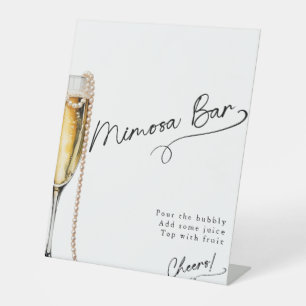 Signe De Table Perles et Prosecco minima Moderne bar Mimosa