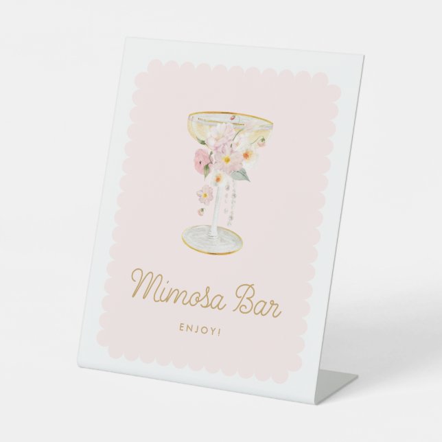 Signe De Table Perles roses et bar Mimosa Prosecco (Recto)