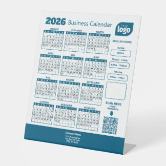 Signe De Table Personalized 2026 Business Calendar Pedestal Sign