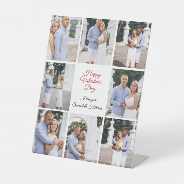 Signe De Table Personalized Custom Couple 6 Photo Valentine’s Day (Recto)