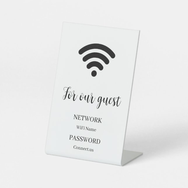 Signe De Table Personalized WiFi Password Display Pedestal Sign (Recto)