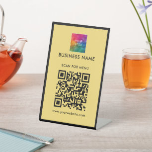 Signe De Table Personnalisez Votre Logo Analyser Pour Menu QR Cod