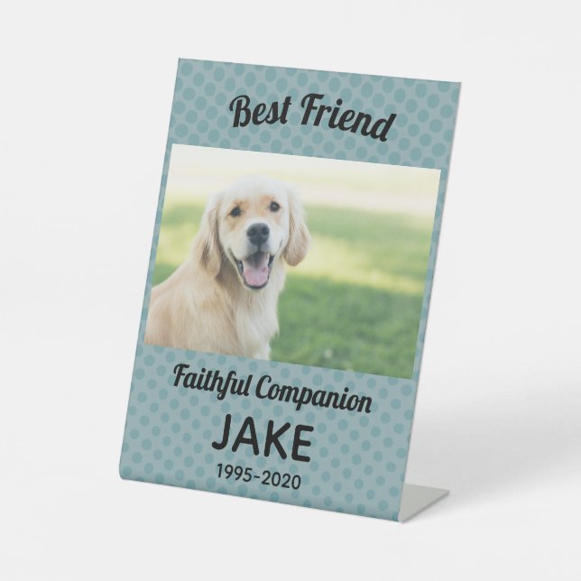 Signe De Table Pet Sympathy Photo Keepsaké souvenir (Recto)