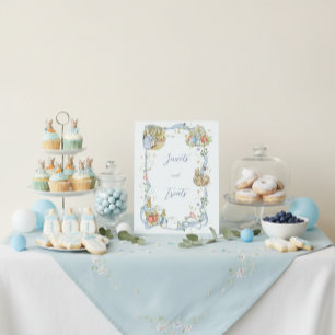 Signe De Table Peter le Baby shower de ruban Fleur sauvage Rabbit