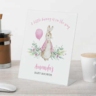 Signe De Table Peter Rabbit Baby shower rose