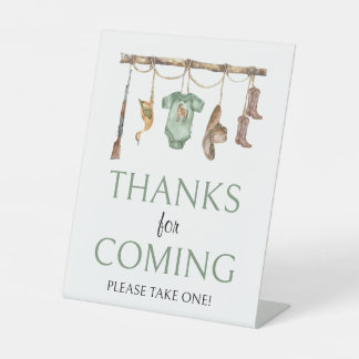 Signe De Table Petit Baby shower de chasseur Merci d'être venu