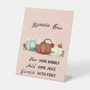 Signe De Table Petit Citrouille Baby shower fille Mimosa Bar