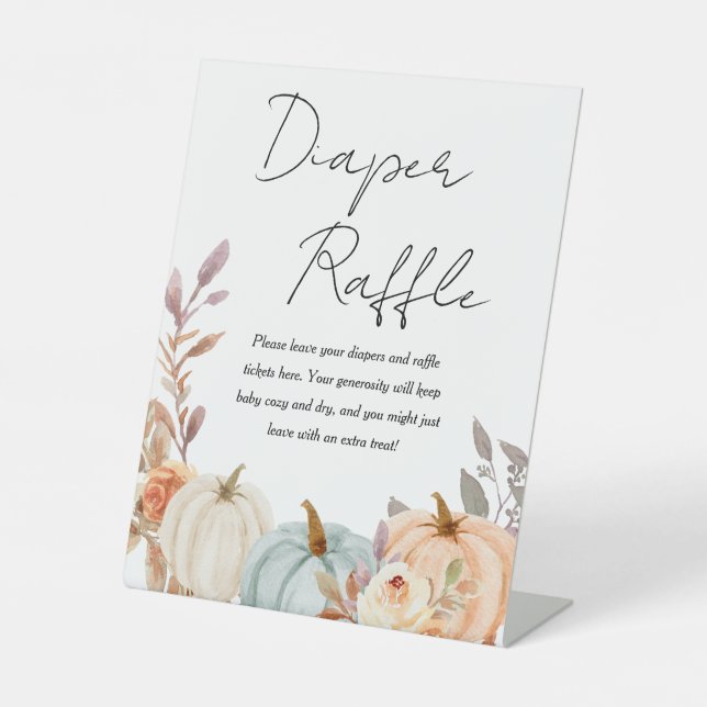 Signe De Table Petit Citrouille Chute Baby shower Chauffeur Ligne (Recto)