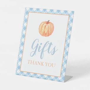 Signe De Table Petit Citrouille Pastel bleu automne Cadeaux d'ann
